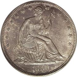 	1873 50C No Arrows PR65 PCGS. One of 600 1873 No Arrow 1873