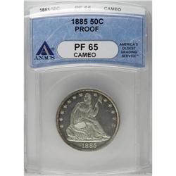 	1885 50C PR65 Cameo ANACS. This crisply struck specime 1885