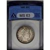 Image 1 : 	1892 50C MS63 ANACS. This razor-sharp first-year Barbe 1892