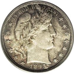 	1895 50C MS65 PCGS. Vibrant luster illuminates the ori 1895