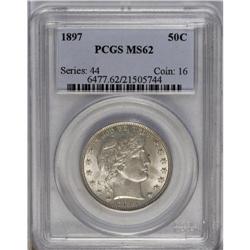 	1897 50C MS62 PCGS. Delicate golden-gray coloration fa 1897
