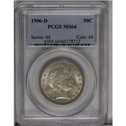 	1906-D 50C MS64 PCGS. A nearly full strike, save for t 1906-D