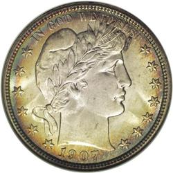 	1907 50C MS65 NGC. Both sides are awash with sparkling 1907