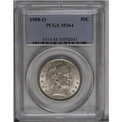 	1908-O 50C MS64 PCGS. While the 1908-O has one of the 1908-O