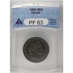 	1893 50C PR63 ANACS. A sharply struck proof although t 1893