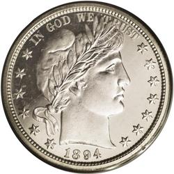 	1894 50C PR65 PCGS. Extremely well mirrored with obvio 1894