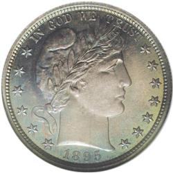 	1895 50C PR66 NGC. Breen-5057. Repunched 1 in date. De 1895