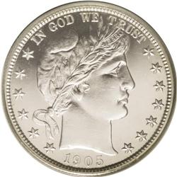 	1905 50C PR65 Cameo PCGS. This is an enchanting coin w 1905