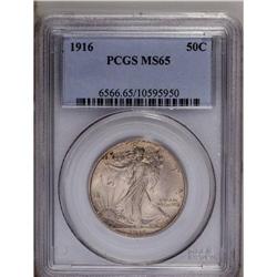 	1916 50C MS65 PCGS. A shimmering Gem with remarkably s 1916