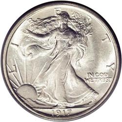 	1917-D 50C Reverse MS64 PCGS. One of the major strike 1917-D