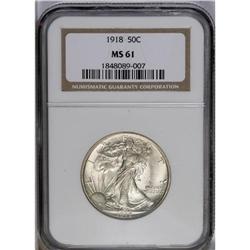 	1918 50C MS61 NGC. There is some visible stacking flat 1918