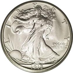 	1918-S 50C MS64 PCGS. This is an outstanding near-Gem 1918-S