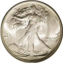 	1919 50C MS64 PCGS. A Choice example of this sub-milli 1919