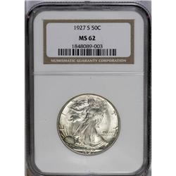 	1927-S 50C MS62 NGC. Lustrous and very well struck und 1927-S