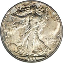 	1933-S 50C MS65 PCGS. The lustrous surfaces offer a pl 1933-S