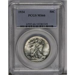 	1934 50C MS66 PCGS. Well struck with softly frosted lu 1934