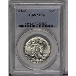 	1934-S 50C MS64 PCGS. The sharp strike is manifested b 1934-S