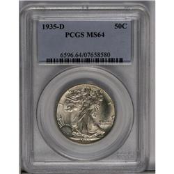 	1935-D 50C MS64 PCGS. A gently toned and suitably lust 1935-D