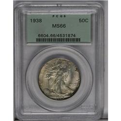 	1938 50C MS66 PCGS. A lustrous and original olive-gray 1938