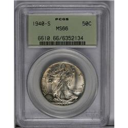 	1940-S 50C MS66 PCGS. Dusky gold toning is noted throu 1940-S