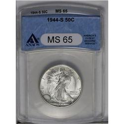 	1944-S 50C MS65 ANACS. Large S. A beautiful Gem that h 1944-S