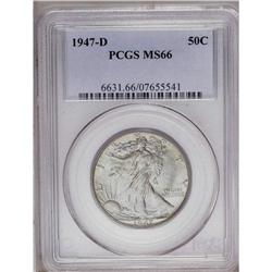 	1947-D 50C MS66 PCGS. An irresistible ''47-D Walker th 1947-D
