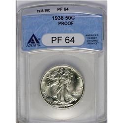 	1938 50C PR64 ANACS. A faintly toned and boldly impres 1938