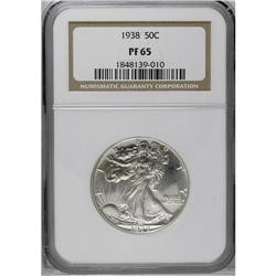 	1938 50C PR65 NGC. Speckles of barely discernible milk 1938