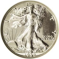 	1938 50C PR68 NGC. The Walking Liberty design, by Adol 1938