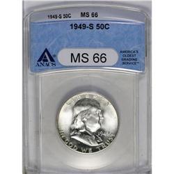 	1949-S 50C MS66 ANACS. A popular key date in the Frank 1949-S