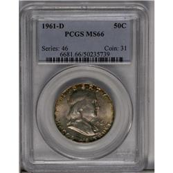 	1961-D 50C MS66 PCGS. A deeply toned Gem with predomin 1961-D