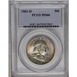 	1961-D 50C MS66 PCGS. Radiantly lustrous surfaces disp 1961-D