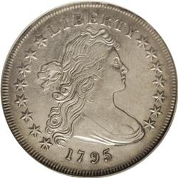 	1795 S$1 Draped Bust, Centered--Cleaned--ANACS. XF40 D 1795