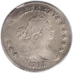	1798 S$1 Large Eagle VF20 ANACS. B-8a, BB-125, R.2. Bo 1798