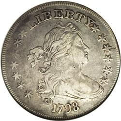 	1798 S$1 Large Eagle XF40 ANACS. B-8, BB-125, R.2. Die 1798