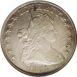 	1801 S$1 XF40 NGC. B-4, BB-214, R.4. Die State III. Th 1801