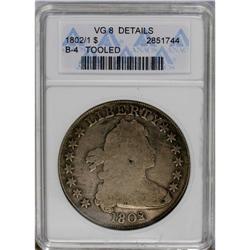 	1802/1 S$1 Narrow Date--Tooled--ANACS. VG8 Details. B- 1802/1