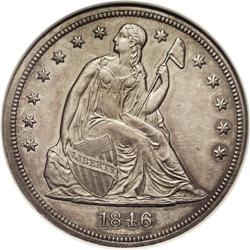 	1846 S$1 --Cleaned--ANACS. MS60 Details. The fields are 1846