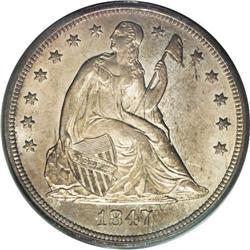 	1847 S$1 MS63 PCGS. The 1847 is relatively available i 1847