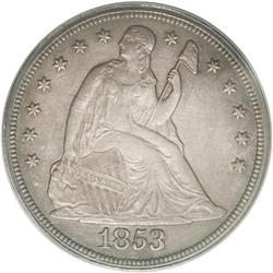 	1853 S$1 MS63 PCGS. The 1853 is the most easily obtain 1853