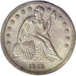 	1862 S$1 PR62 ANACS. Proof 1862-dated Liberty Seated s 1862