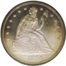 	1864 S$1 PR65 Cameo NGC. Because of the extreme scarci 1864