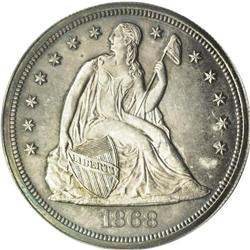 	1868 S$1 PR62 ANACS. Sharply struck with faint cameo c 1868