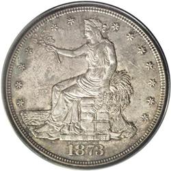 	1873-CC T$1 AU55 ANACS. This key date issue has one of 1873-CC