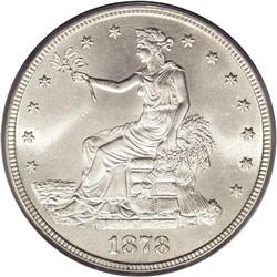 	1878-S T$1 MS64 PCGS. The final Trade dollar produced 1878-S
