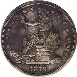 	1879 T$1 PR64 PCGS. Most of the 1,541 examples of this 1879