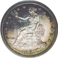 	1881 T$1 PR63 Cameo ANACS. Only 960 pieces were struck 1881