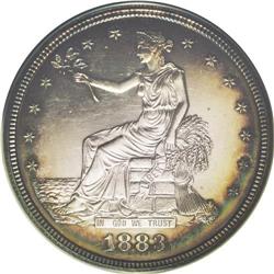 	1883 T$1 PR63 Cameo ANACS. A finely hairlined represen 1883