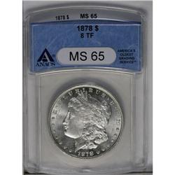 	1878 8TF S$1 MS65 ANACS. VAM-19. The date and the eagl 1878 8TF