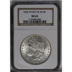 	1878 7TF S$1 Reverse of 1878 MS65 NGC. Essentially unt 1878 7TF